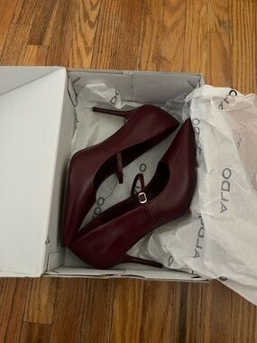 Aldo Wine Red Mary Jane Stiletto Heels